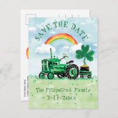 St. Patrick's Day  Tractor Save the Date Aankondigingskaart (Voorkant / Achterkant)