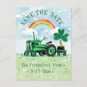 St. Patrick's Day  Tractor Save the Date Aankondigingskaart (Voorkant)