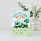 St. Patrick's Day  Tractor Save the Date Aankondigingskaart (Staand voorkant)
