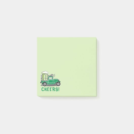St Patrick's Day Truck Green Beer 3x3 Post-it® Notes (Voorkant)