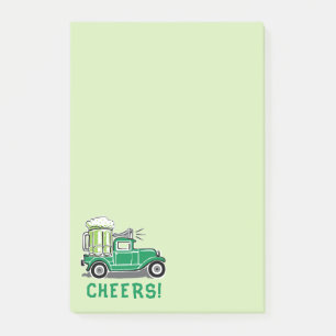 St Patrick's Day  Truck Green Beer 4x6 Post-it® Notes