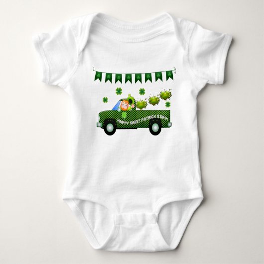 St Patrick's Day Truck Romper (Voorkant)