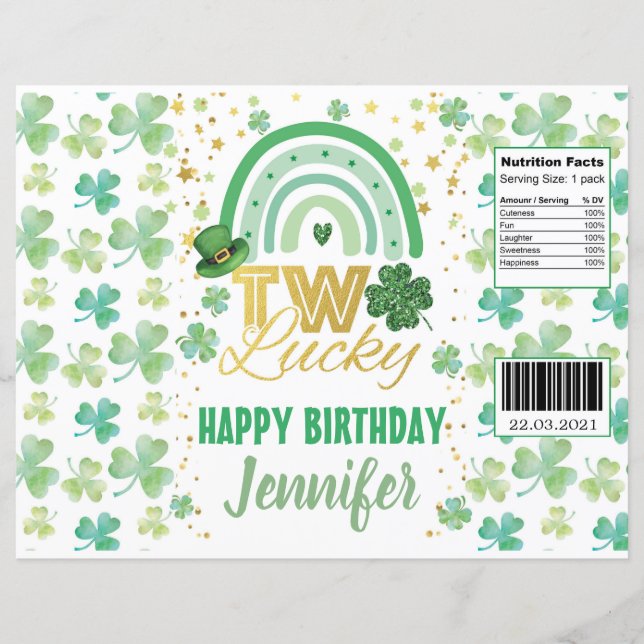 St Patrick's Day Two Lucky Chip Bag Wrapper (Voorkant)
