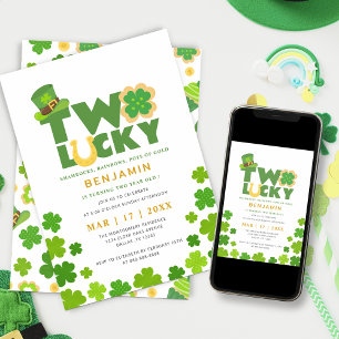 St. Patrick's Day Two Lucky Shamrocks 2e verjaarda Kaart