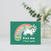 St. Patrick's Day Unicorn Briefkaart (Staand voorkant)