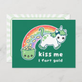 St. Patrick's Day Unicorn Briefkaart (Voorkant / Achterkant)