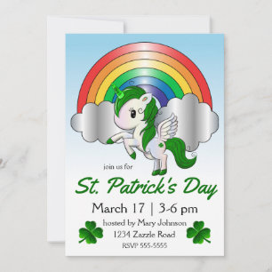 St. Patrick's Day Unicorn Pegasus Kaart