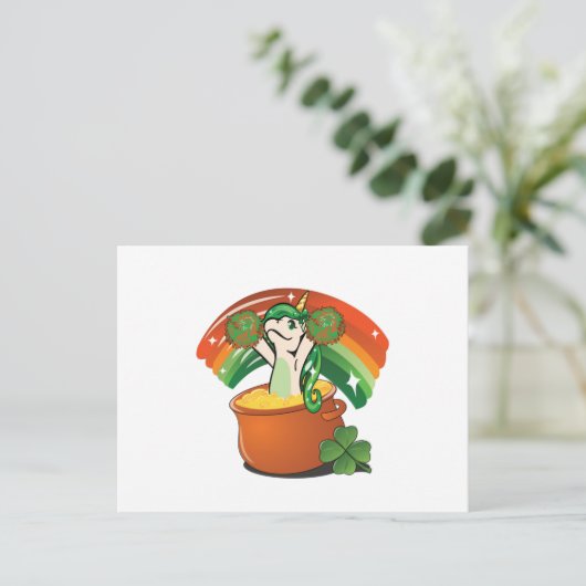 St. Patrick's Day Unicorn - Saint Patrick's Briefkaart (Staand voorkant)