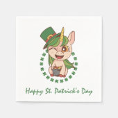 St Patricks Day Unicorn Servet (Voorkant)