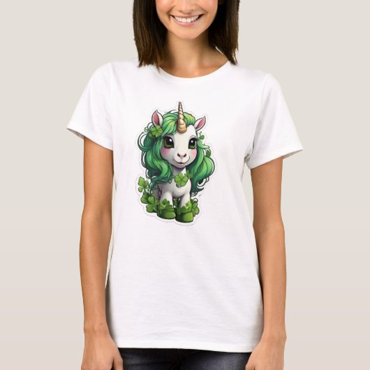 St Patricks Day Unicorn T-shirt (Voorkant)