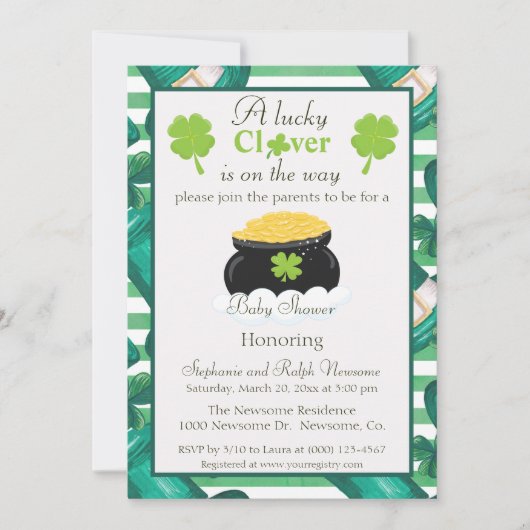 St. Patrick's Day Unisex Baby shower Kaart (Voorkant)