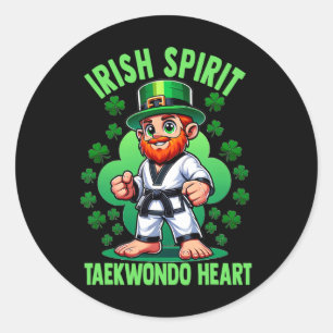 St Patricks Day Vechtkunst Ierse Geest Taekwond Ronde Sticker