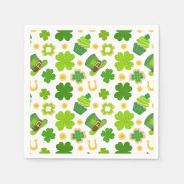 St. Patrick's Day Verjaardag Lucky Shamrocks Patro Servet