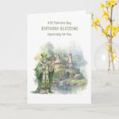 St. Patrick's Day Verjaardag Rozen Celtic Cross Kaart (Gele Bloem)