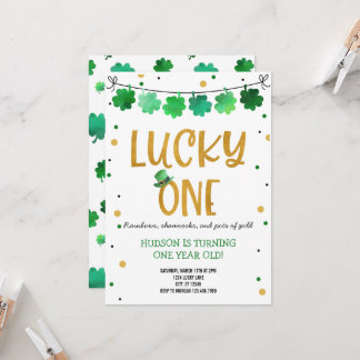 St. Patrick's Day Verjaardag Uitnodiging Lucky One