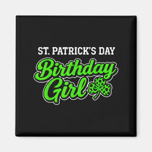 St. Patrick's Day verjaardagsmeisje luipaard klave Magneet