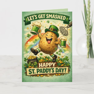 St. Patrick's Day Verpletterde Aardappel Grappige  Kaart