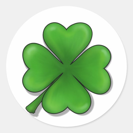 St. Patrick's Day - Vier bladklaver Ronde Sticker (Voorkant)