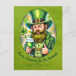 St. Patrick's Day viering - een toast op geluk Feestdagenkaart