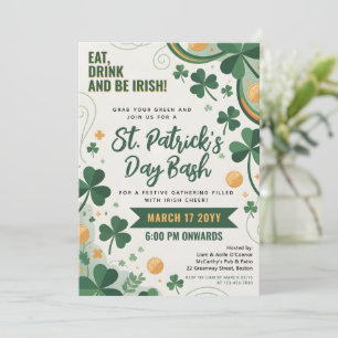 St. Patrick's Day-viering Gouden Groene Shamrocks  Kaart