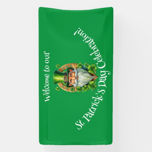 St Patrick's Day Viering Leprechaun Spandoek (Verticaal)