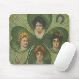 St. Patrick's Day Vintage Klaver Lady Luck Kunst Muismat