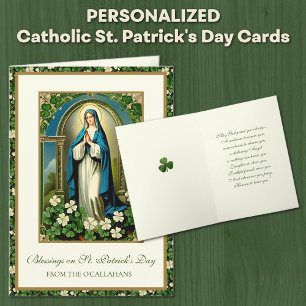 St. Patrick's Day Virgin Mary Shamrocks Kaart