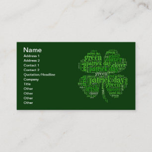 St. Patrick's Day Visitekaartje