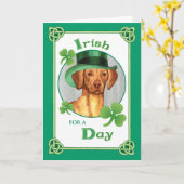 St. Patrick's Day Vizsla Kaart (Gele Bloem)