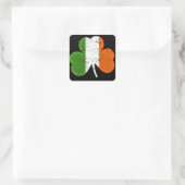 St Patrick's Day Vlag Shamrock Vierkante Sticker (Tas)