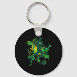 St Patricks Day Voetbal Klaver  Sleutelhanger