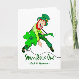 St. Patrick's Day voor papa en stiefmoeder, Leprec Kaart