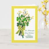 St. Patrick's Day voor Vriendin met Shamrocks Kaart (Gele Bloem)