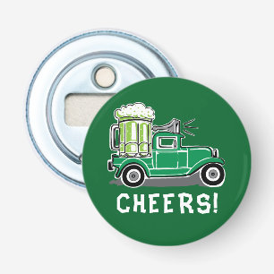 St Patrick's Day  Vrachtwagen Groen Bier Button Flesopener