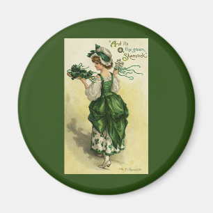  St. Patrick's Day, Vrouw Green Shamrocks Magneet