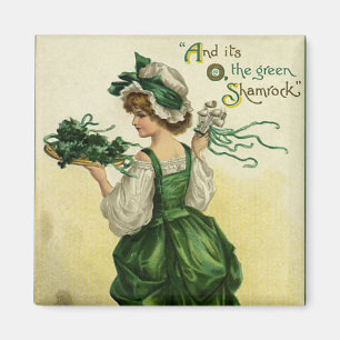  St. Patrick's Day, Vrouw Green Shamrocks Magneet