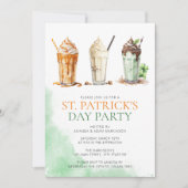 St. Patricks Day Waterverf Shamrock Milkshake Kaart (Voorkant)