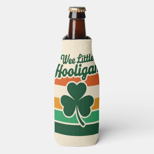 St Patricks Day We Little Hooligan Grappig Flesjeskoeler (Fles Voorkant)