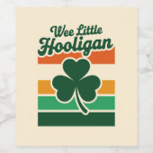 St Patricks Day We Little Hooligan Grappig Wijn Etiket (Enkel label)