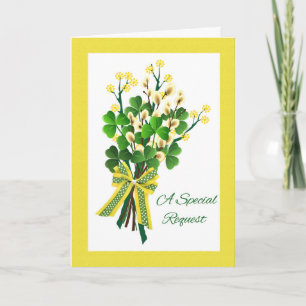 St. Patrick's Day Wedding Bridesmaid Invite Kaart