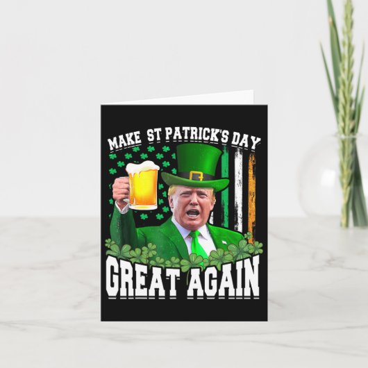 St Patrick's Day weer geweldig grappige Trump Kaart (Voorkant)