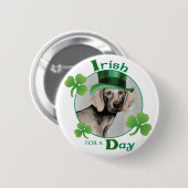 St. Patrick's Day Weimaraner Ronde Button 5,7 Cm (Voorkant /achterkant)