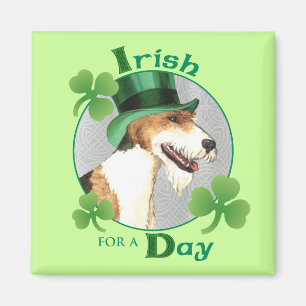 St. Patrick's Day Wire Fox Terrier Magneet