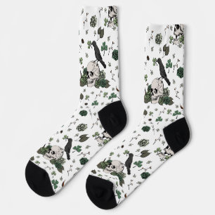 St Patrick's Day Witte en groene schedels en Rozen Sokken