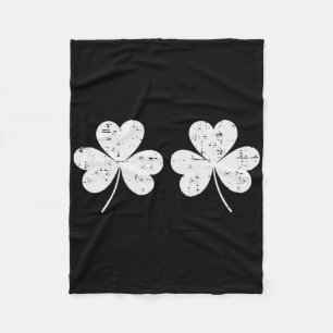 St. Patrick's Day Witte Klavers Borst St. Paddys I Fleece Deken