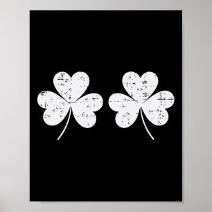 St. Patrick's Day Witte Klavers Borst St. Paddys I Poster