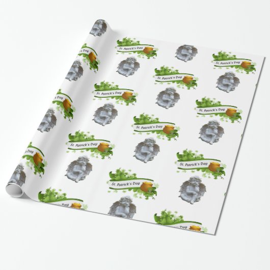 St. Patrick's Day Wrapping Paper Angel Cadeaupapier (Uitgerold)