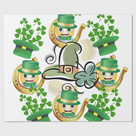 St. Patrick's Day Wrapping Paper Hoefijzer Cadeaupapier (Vlak)