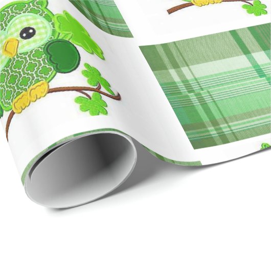 St. Patrick's Day Wrapping Paper Owl Cadeaupapier (Rol Hoek)