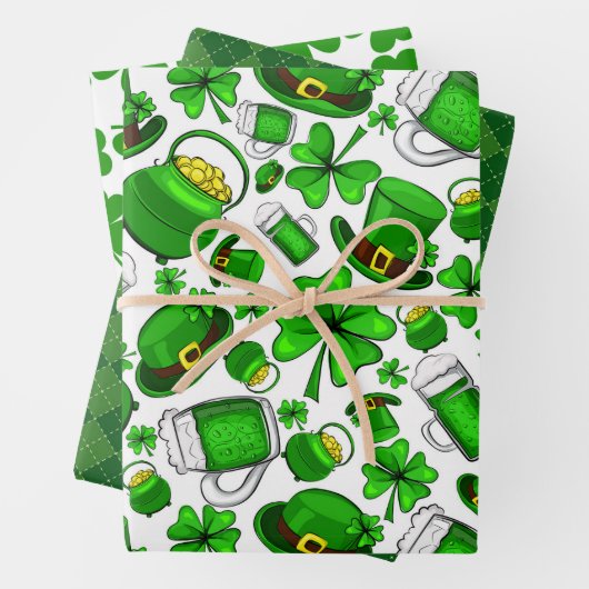 St.Patrick's Day Wrapping Paper set van 3 (In situ)